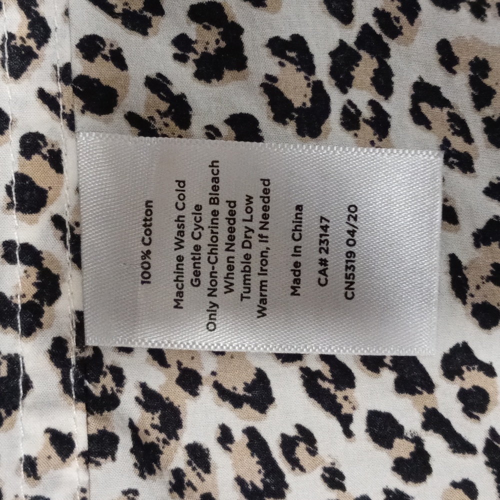 🐆Talbots🐆 - Black/Tan Leopard Print Classic Cotton L/S Button Down - Picture 8 of 11